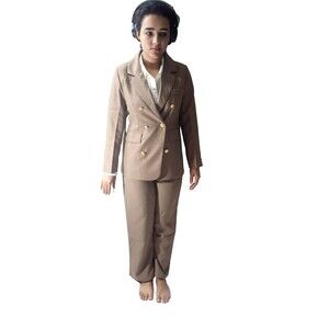 Women Suits Long Sleeve  Blazer Jacket Slim High Waisted Pant Set Size S #13